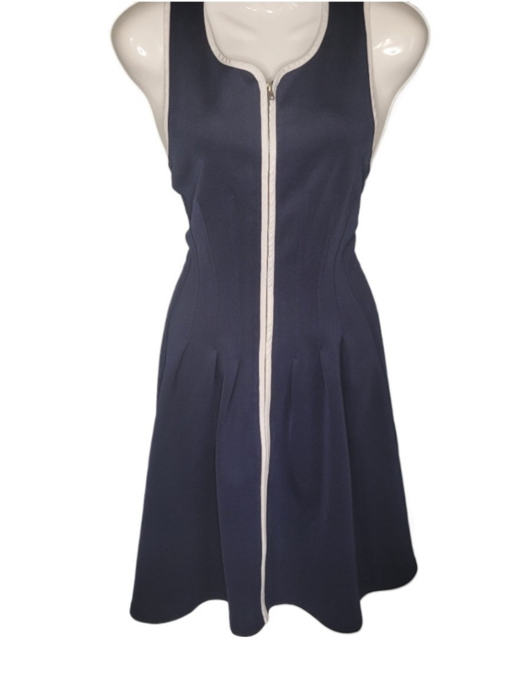 Betsy Johnson navy and white zippered dress size 14 - Picture 4 of 13
